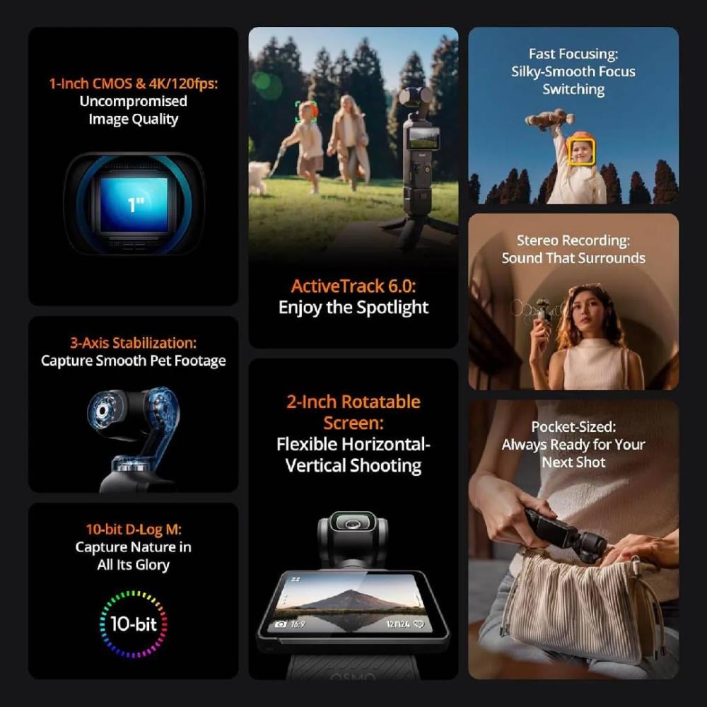 دي جي اي Osmo Pocket 3 مجموعة كاميرا المحمولة