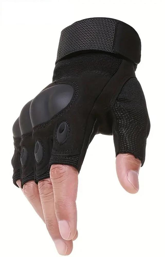 Fingerless Gloves With Hard Knuckle For Men Women, Half