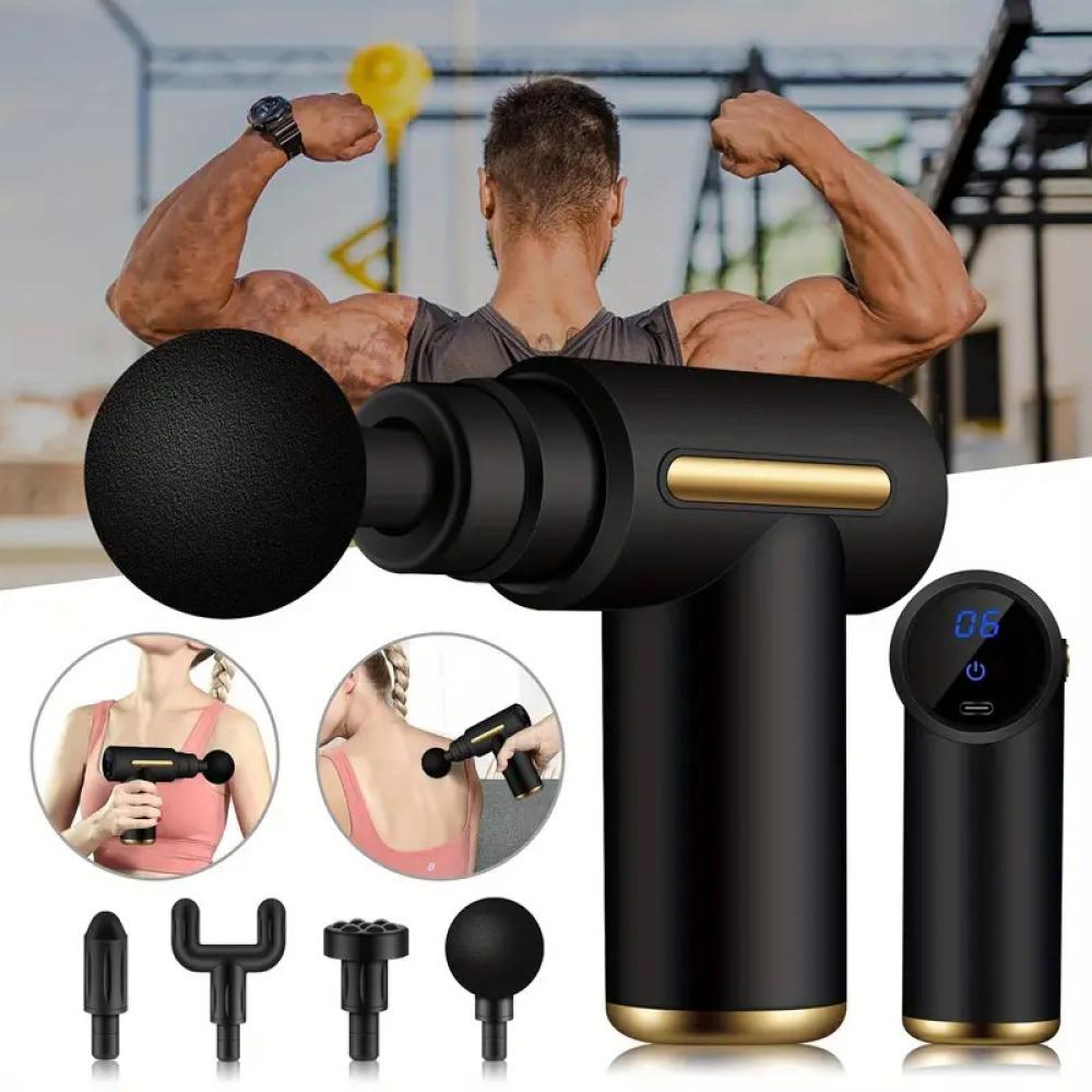 Deep Tissue Massager Battery Massage Gun Rechargeable Massage Gun With LED  Touch Screen, Cordless Deep