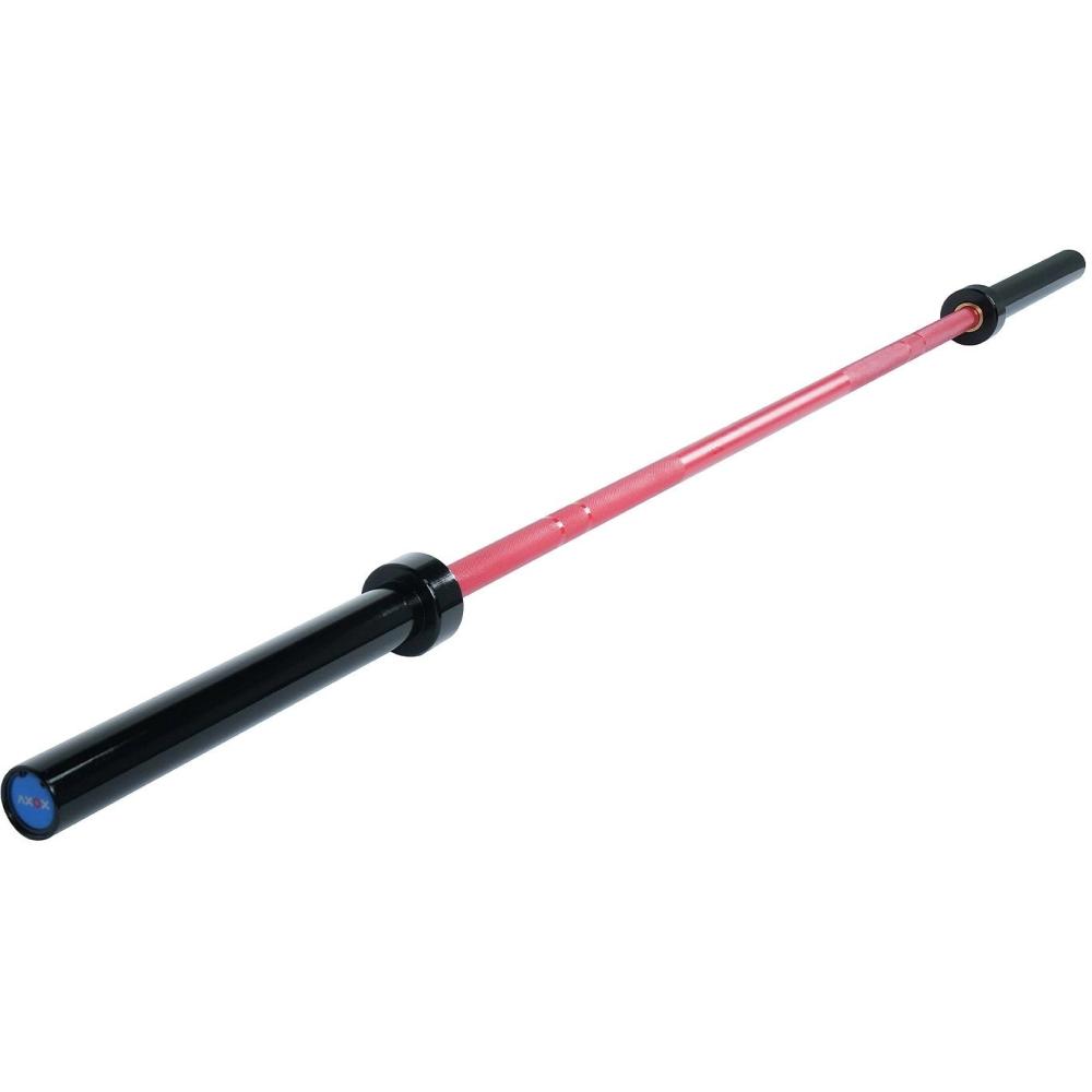 Axox Fitness Olympic Bar Red Grip With Black Sleeves| 220cm