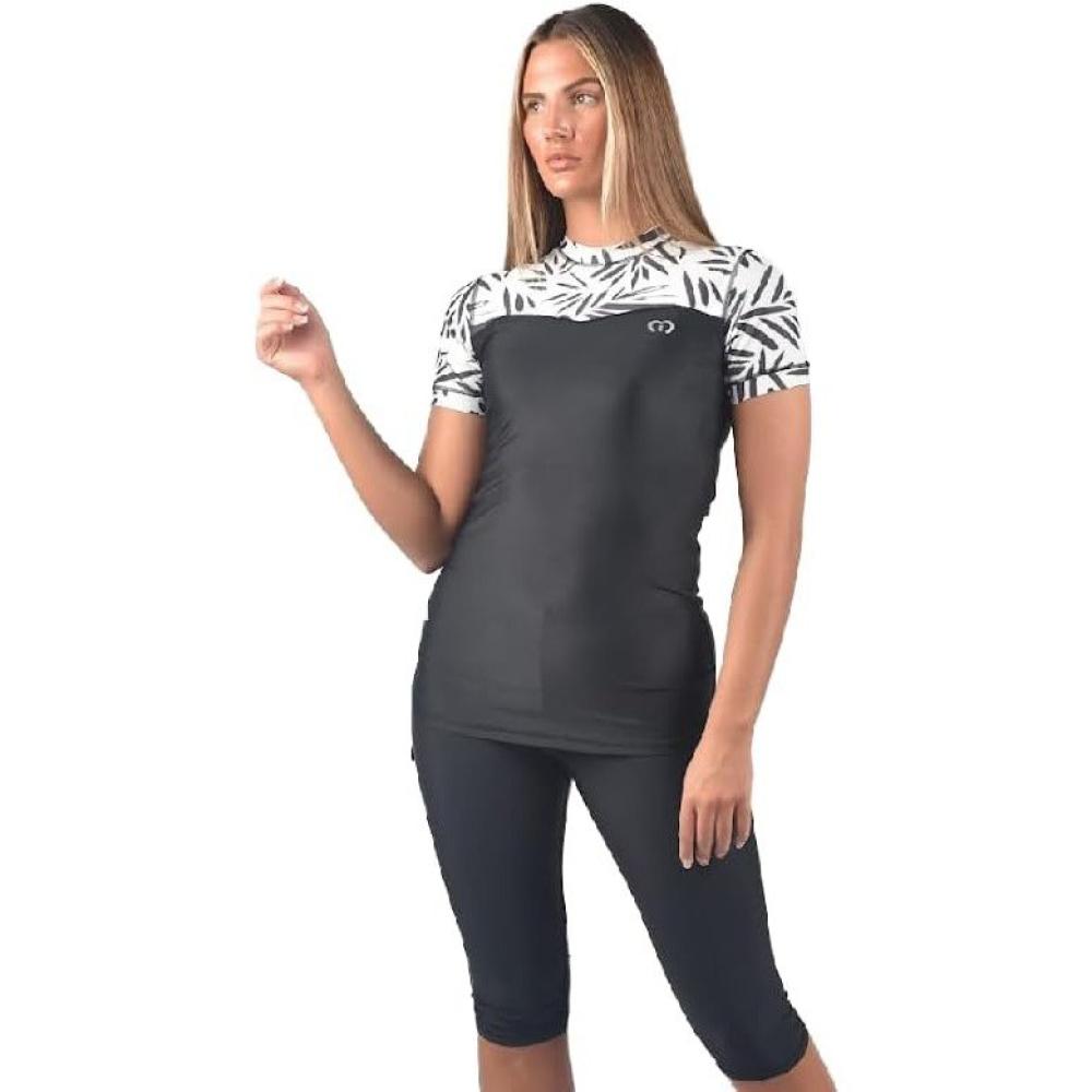 Made in UK, Modestly Active Swimwear, Short Sleeve Rash Guard TRA-217