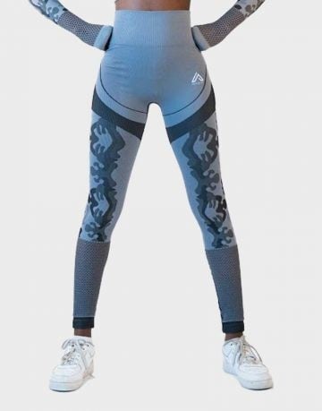 بدلة جيم Made in UK, Brand: Active Fit Gym wear-Legging Grey Camouflage-KAT6403