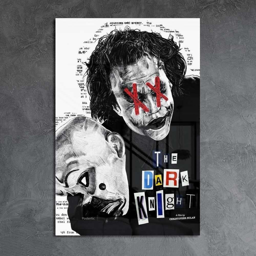 لوحة معدنية | بوستر The Dark Knight: الجوكر بوجه مشوه وجرافيتي