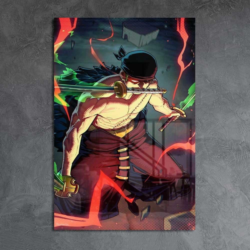 لوحة معدنية | بوستر زورو خلفية لهب أحمر