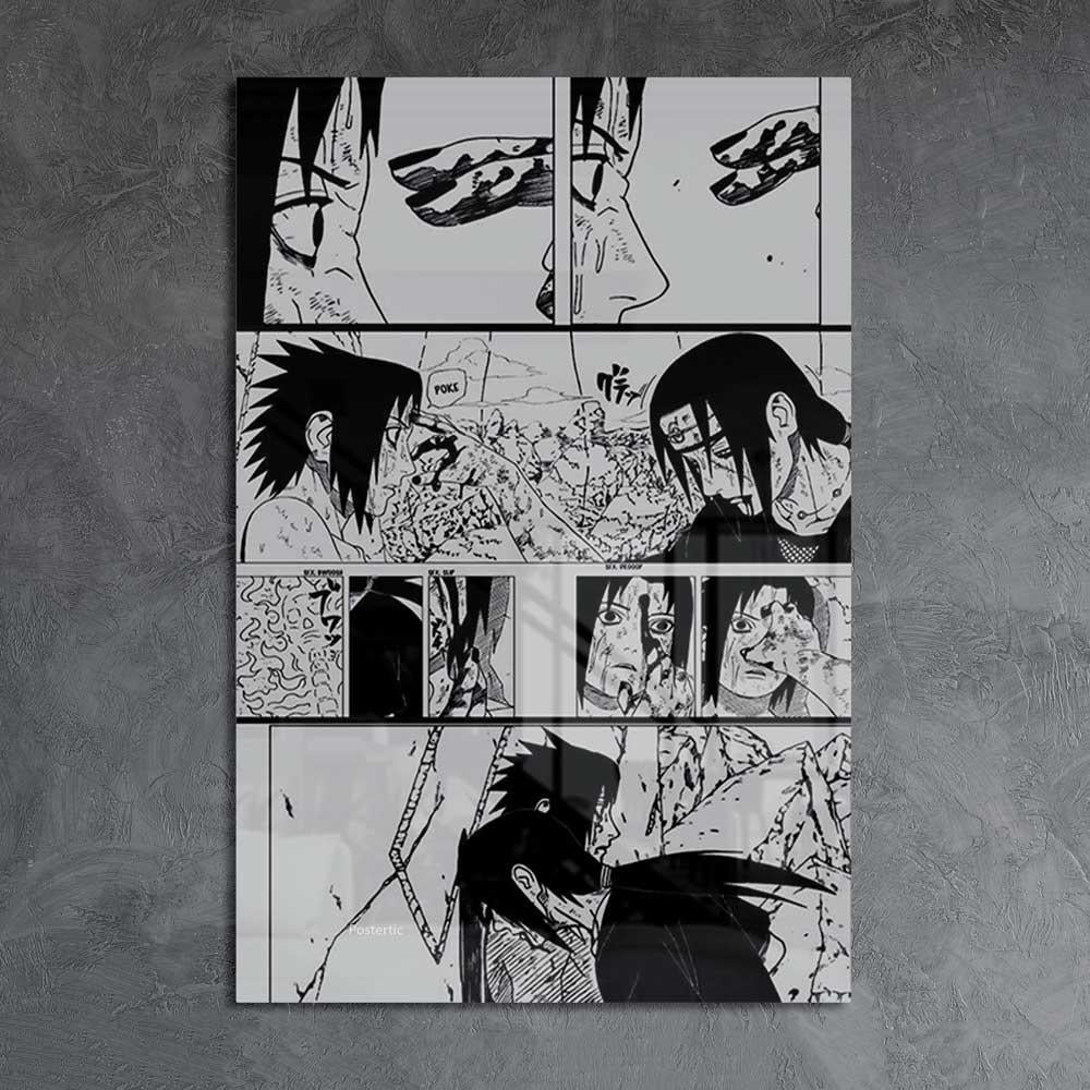 لوحة معدنية | بوستر مانغا لحظة مؤثرة بين إيتاشي وساسكي