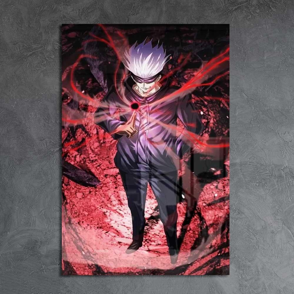 لوحة معدنية | بوستر مميز لـ غوجو ساتورو من أنمي جوجوتسو كايسن