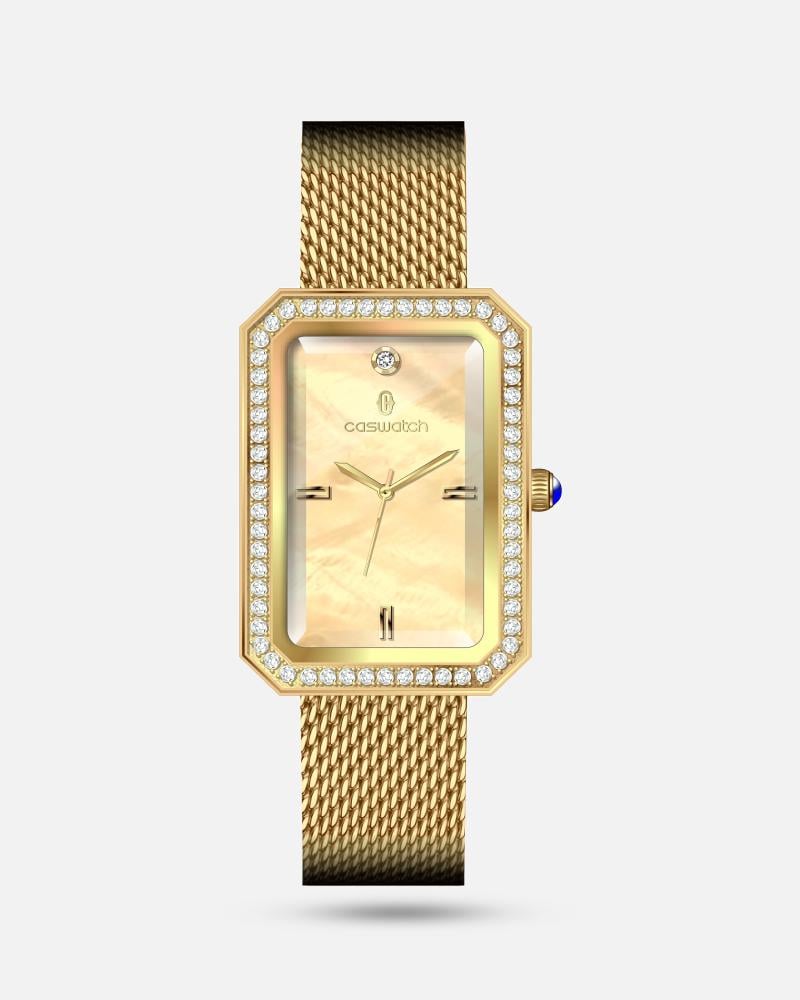 ساعة نسائية بلون ذهبي  اصل الفخامة