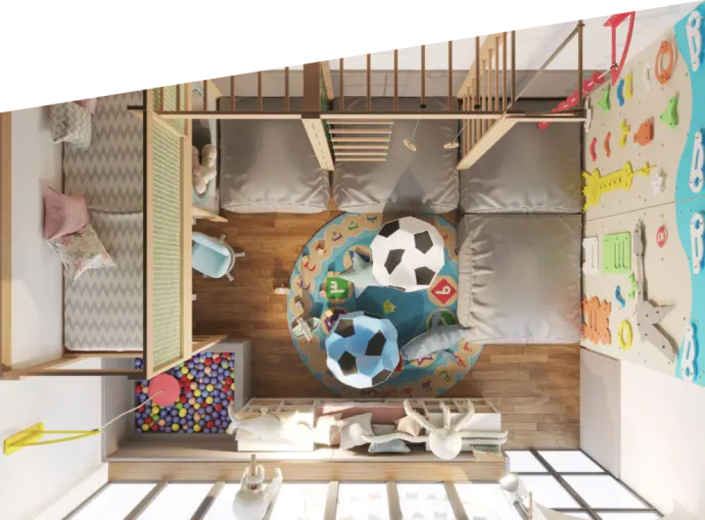 تصميم وتنفيذ غرف لعب الأطفال