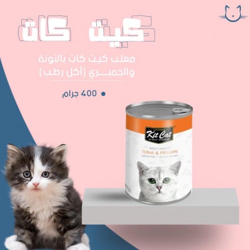 معلب كيت كات  رطب بالتونه والجمبري400 جرام