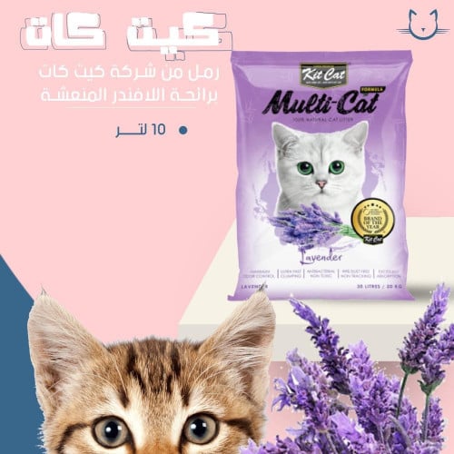 رمل كيت كات برائحه الافندر المنعشه 10 لتر