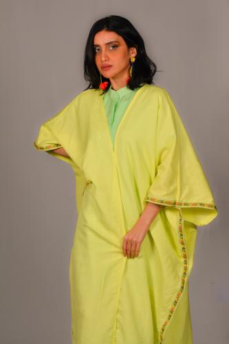 عباية كتان اصفر