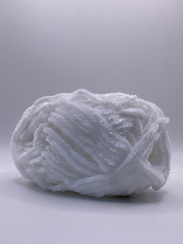 CHENILLE VELVET YARN (WHITE) | صوف مخمل