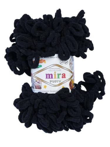 صوف بوفي ميرا (أسود) | (Black) Mira Puffy Yarn