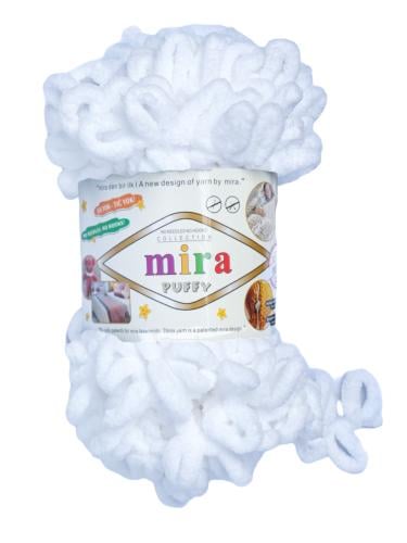 صوف بوفي ميرا (ابيض) | (white) Mira Puffy Yarn