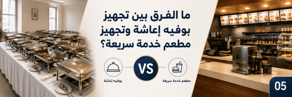 ما الفرق بين تجهيز بوفيه إعاشة وتجهيز مطعم خدمة سريعة؟