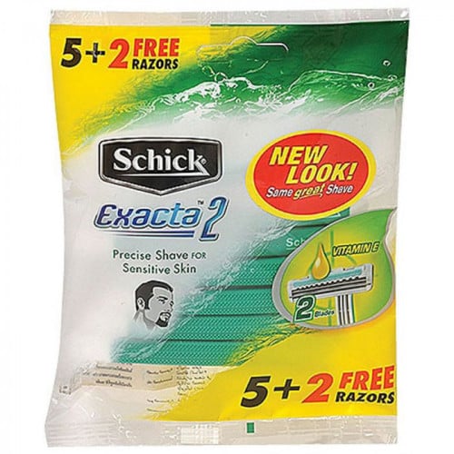 سشيك ماكينة اكساكتا رجالي للبشرة الحساسة خضراء 5 + 2