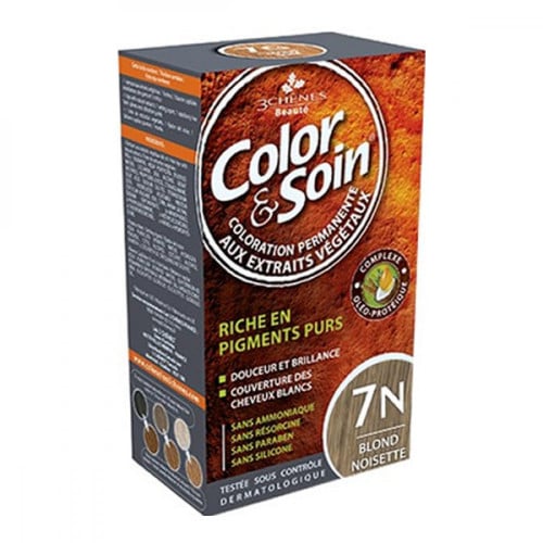 صبغة شعر كولور آند سوين مصنوعة من مستخلصات عشبية بدون أمونيا مع لون أشقر بندق 7N