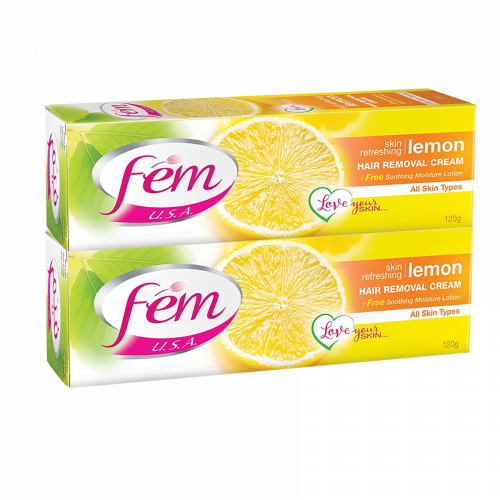 كريم فيم لإزالة الشعر بالليمون عبوة مزدوجة 20٪ عرض 120 جم