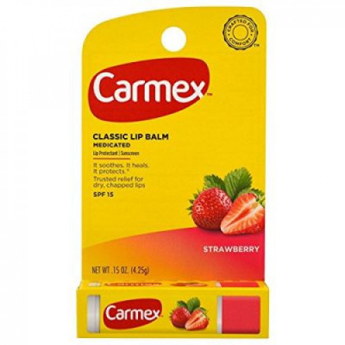 Carmex, مرطب شفاه بالفراولة SPF15 - متجر العناية الذهبية