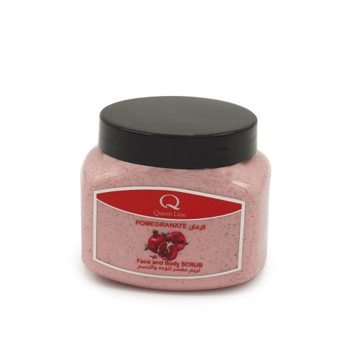 كوين لاين كريم مقشر للوجه والجسم بالرمان 500 مل