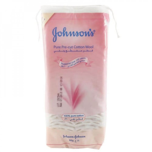 جونسون بيبي، القطن المقطع للأطفال، 80غ 50قطعة