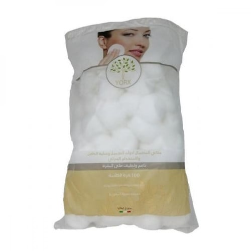 كرات قطنية 100 حبة يوركس - متجر العناية الذهبية