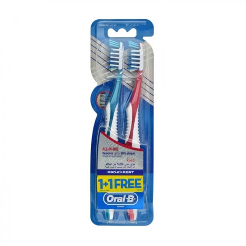 أورال بي فرشاة اسنان كروس اكسيبيرت 1+1 مجاني وسط 40