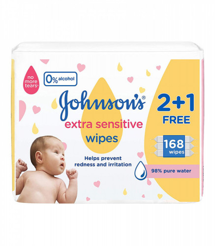 جونسون مناديل أطفال فائقة الحساسية  - متجر العناية الذهبية