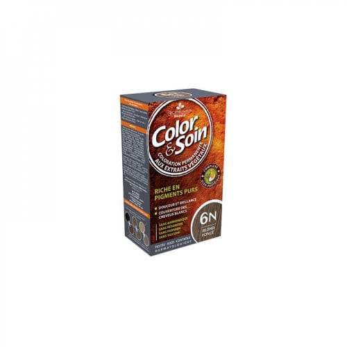 صبغة شعر كولور آند سوين مصنوعة من مستخلصات عشبية بدون أمونيا مع لون أشقر غامق N6
