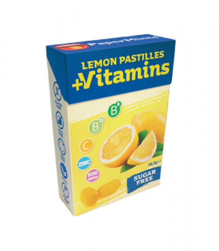 بيبر منتس + فيتامينات بنكهة  الليمون  خالية من السكر