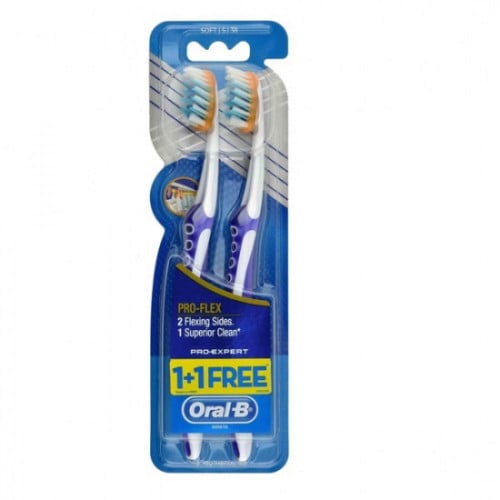 اورال بي فرشاة الاسنان جوانب مرنه وناعمه 1-1مجانا - العناية الذهبية