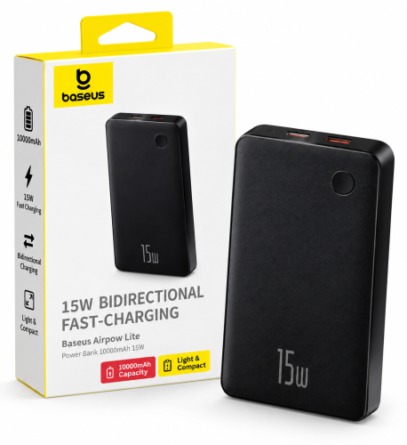 باور بانك بيسوس 10000mAh شحن سريع 15W | Airpow Lite