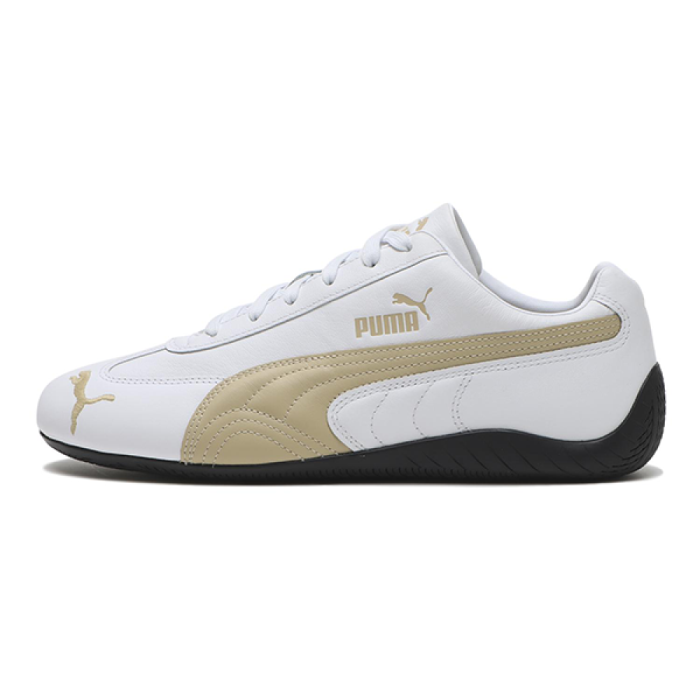 حذاء puma الابيض مع الذهبي