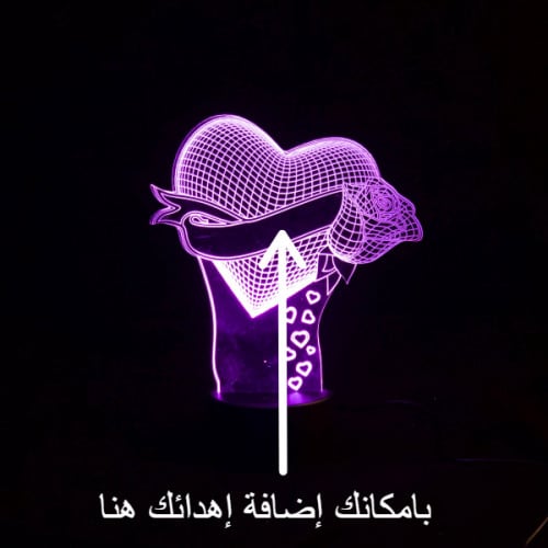 مصباح ثلاثي الأبعاد 7 الوان