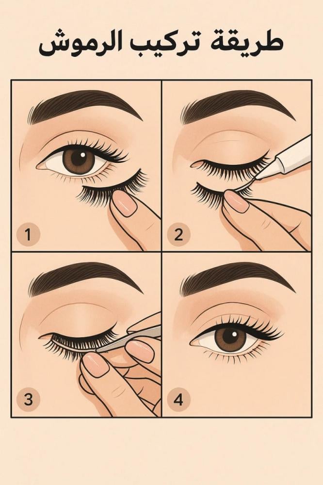 طريقة تركيب الرموش