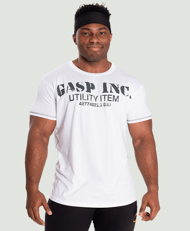 GASP BASIC UTILITY TEE - WHITE - House Of Pain - Gym Apparel