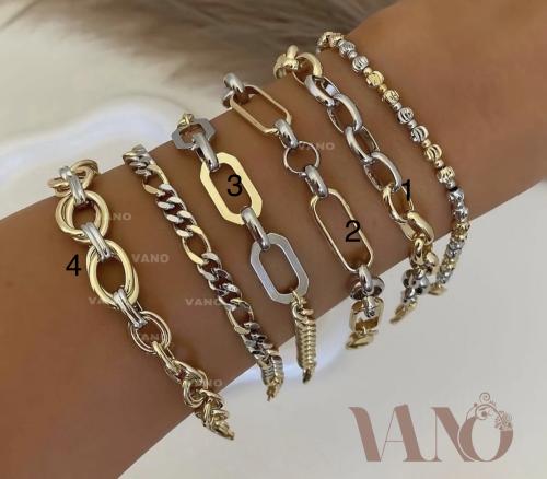 اساور مطلية ذهب وروديوم