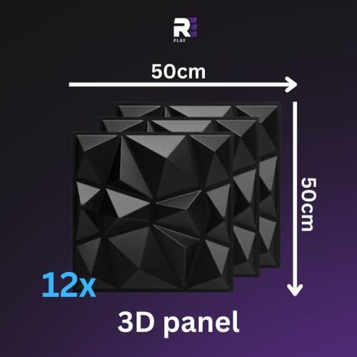 3D panel قطعة 12 اسود