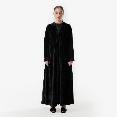 Knot-Pattern Abaya in velvet