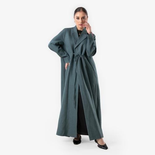 Knot-Pattern Abaya in Crepe