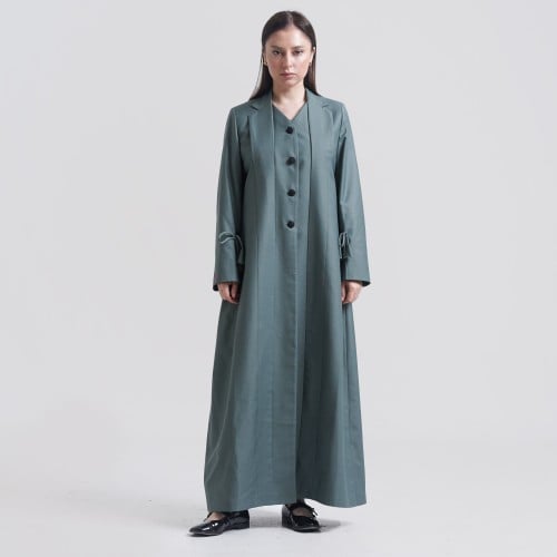 Eyelet Detail Coat-style Abaya