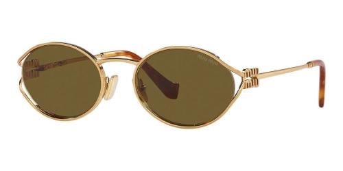 نظارة ميو ميو Miu miu Oval SMU 52YS Gold Round Sun...