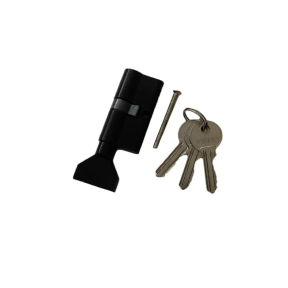 Black Key Bathroom Door Lock with Key 6"/721