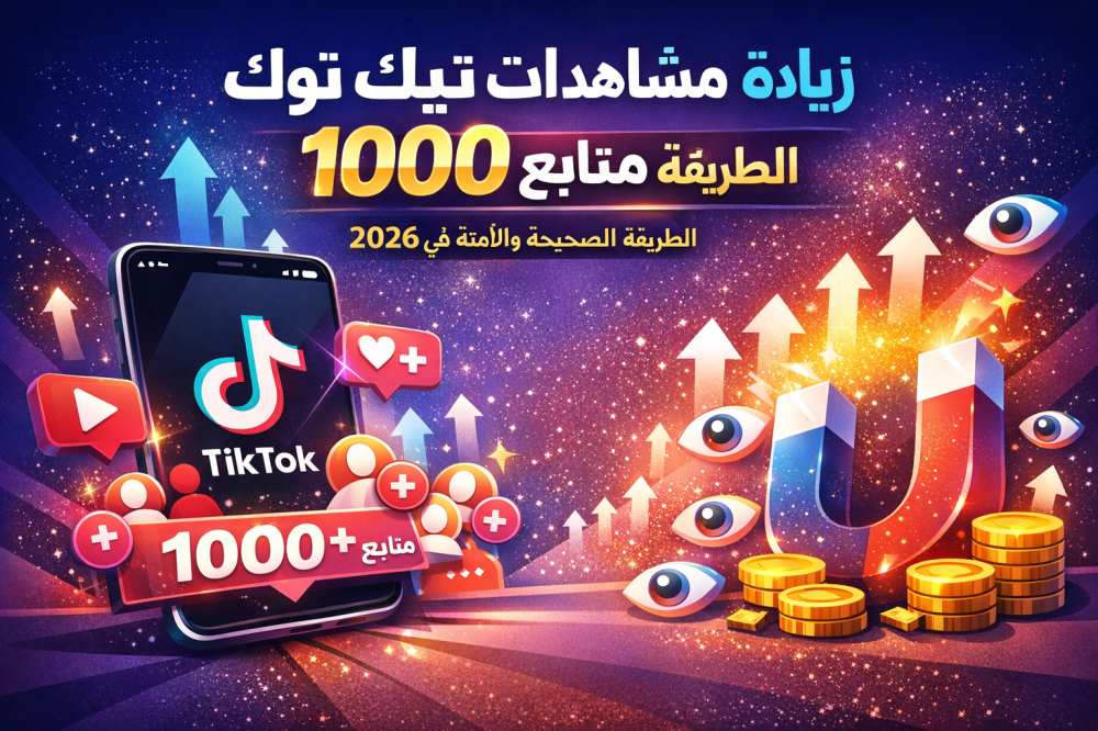 زيادة مشاهدات تيك توك 1000 متابع مجانا في 2026