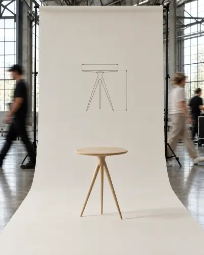 FIN Pedestal Side Table
