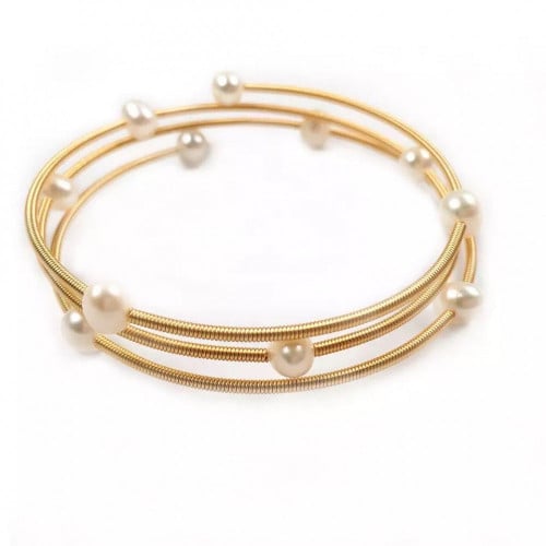 اسوارة ذهب عيار 14 بقطع اللولو