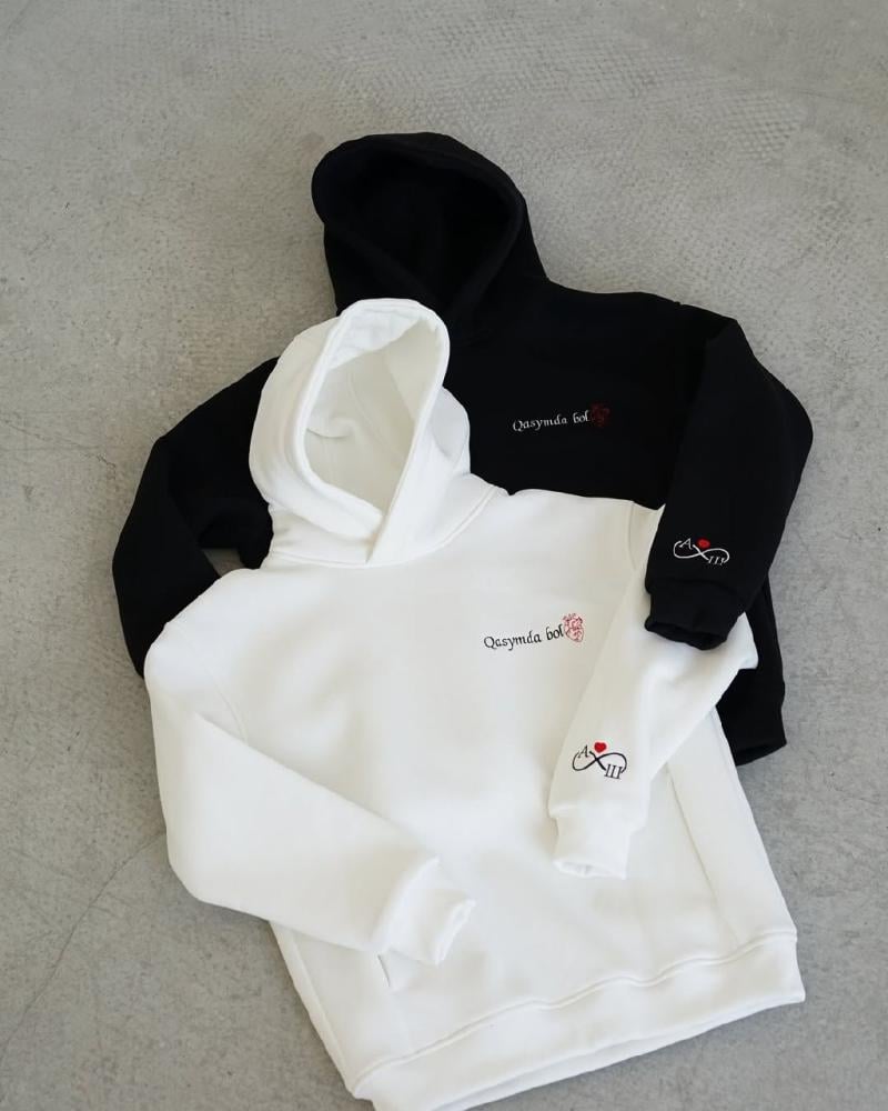 هودي شتوي مع كلمات حب لا ينتهي