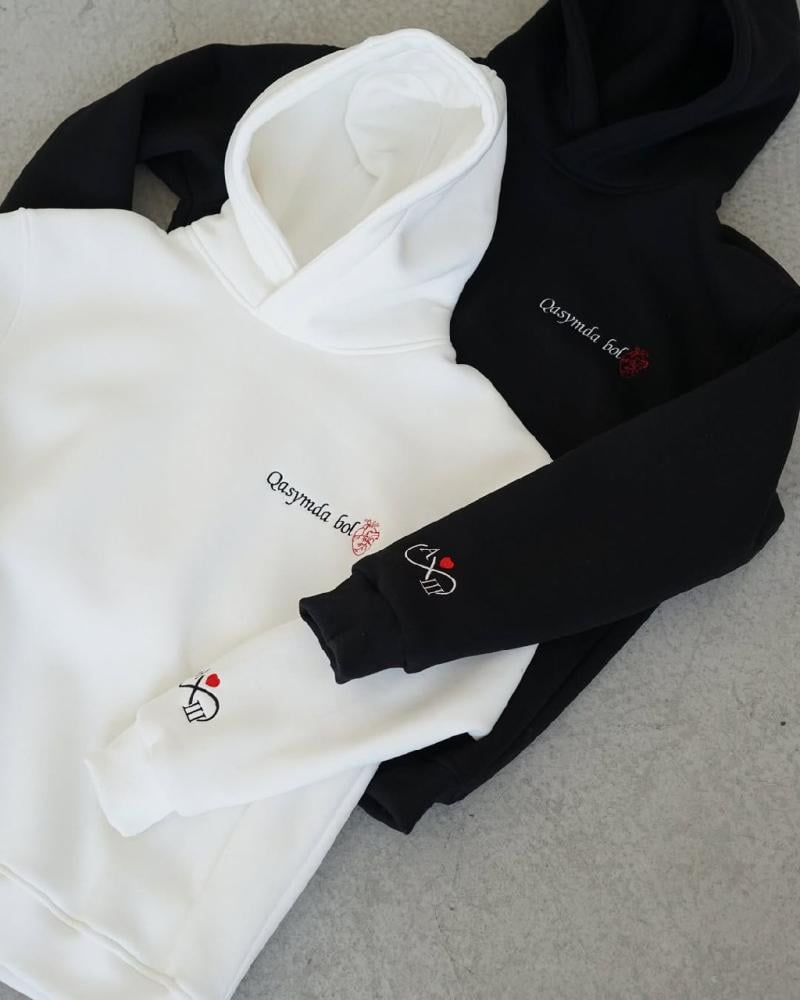 هودي شتوي مع كلمات حب لا ينتهي