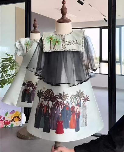 فستان بناتي وطني انيق