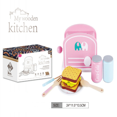 لعبة محاكاة طقم فطور خشبي